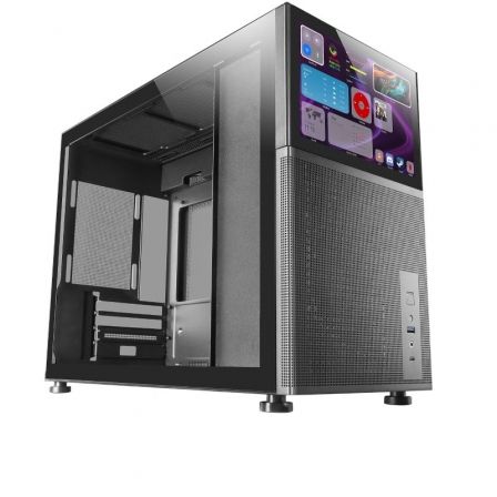 Mars Gaming MC-LCD Negra Mini Tower con Pantalla LCD IPS de 8 pulgadas